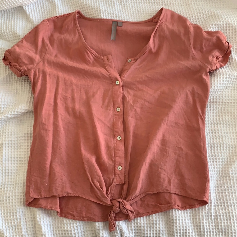 Pink Tie Up Shirt